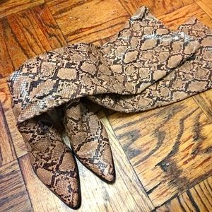 Snake Pattern Over The Knee Boots